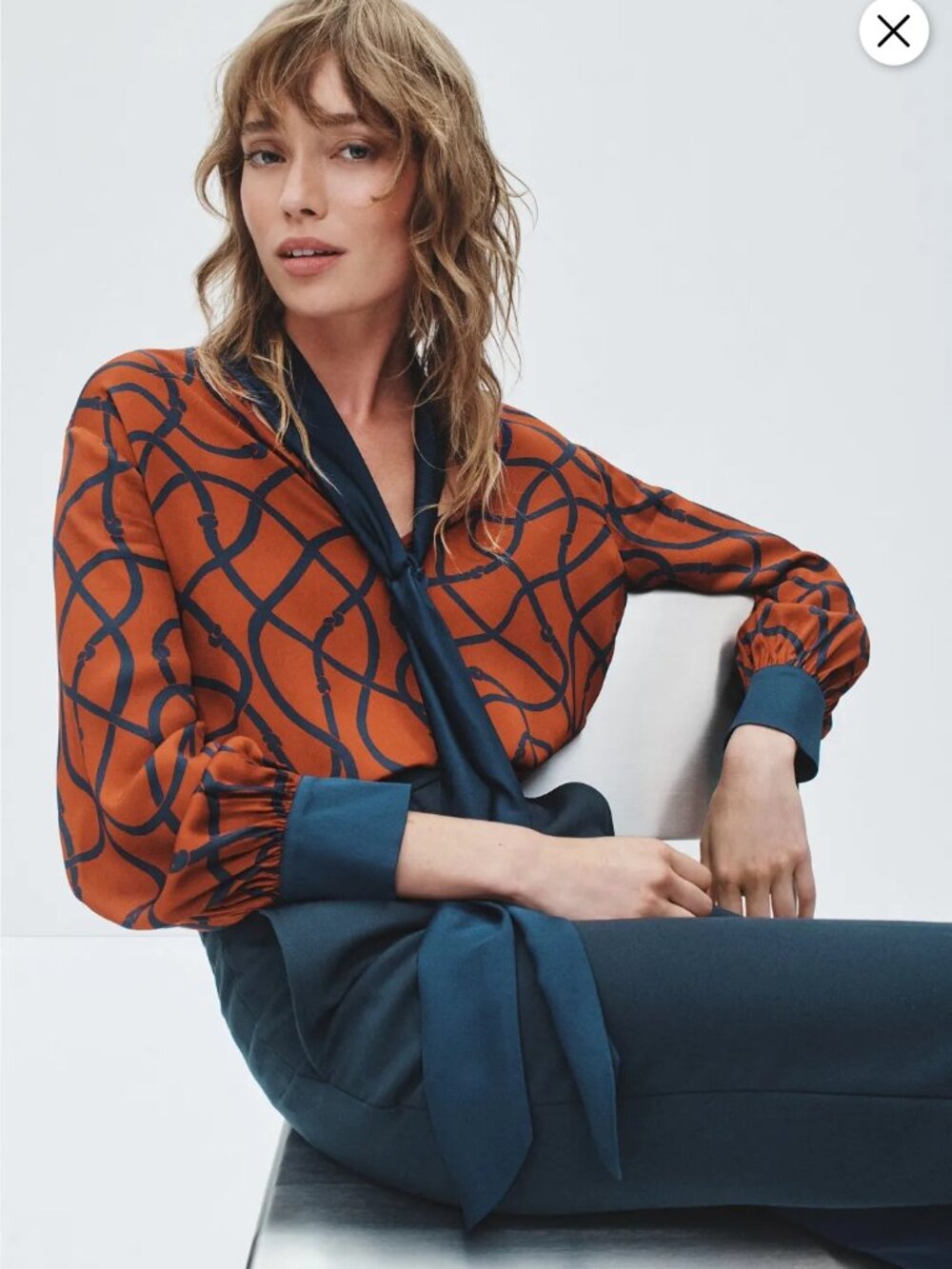L.K. Bennett  Lucille Silk Blouse Size 8 MSRP $375